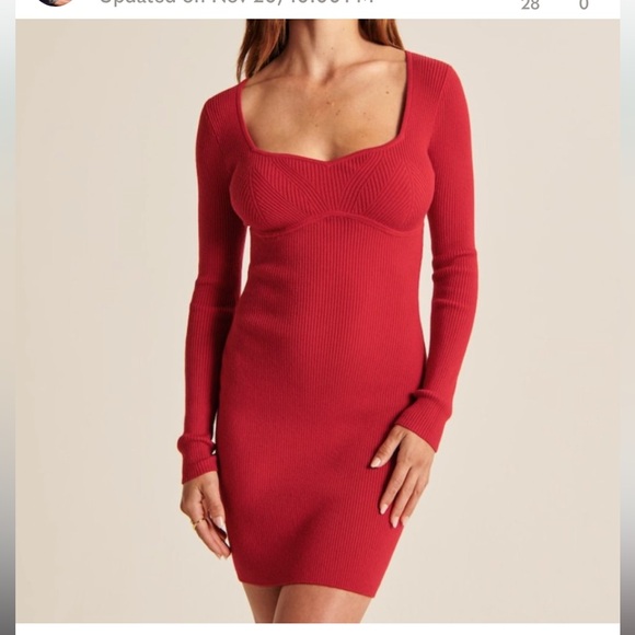 Abercrombie & Fitch Dresses & Skirts - Abercrombie & Fitch Red Knit Sweater Dress  XSP